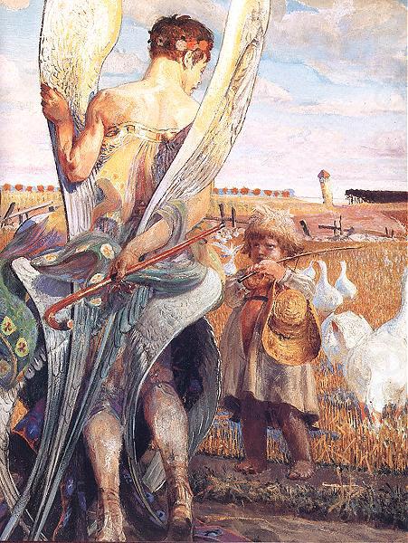 Jacek Malczewski Angel, I will follow you. oil painting picture